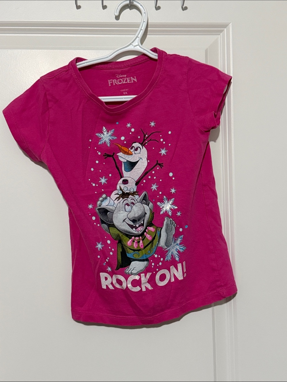 Disney Pink Frozen Olaf & Sven 'Rock On!' Graphic Tee